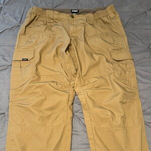 CQR Men’s Tactile Cargo Pants Tan 38”W x 30” L Riptop Utility Outdoor Workwear